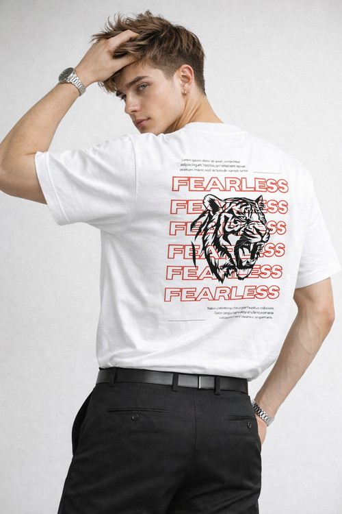 Premium Tiger Printed T-Shirt (white)