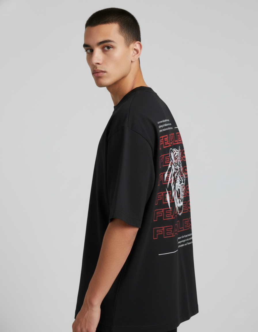 Premium Tiger Printed T-Shirt (Black)