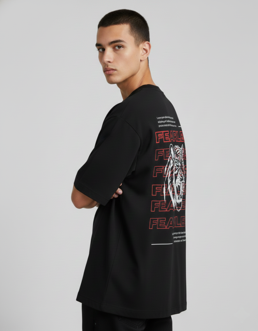 Premium Tiger Printed T-Shirt (Black)